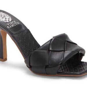 Vince Camuto Brelanie Woven-Strap Black Mule Women’s Size 8.5M